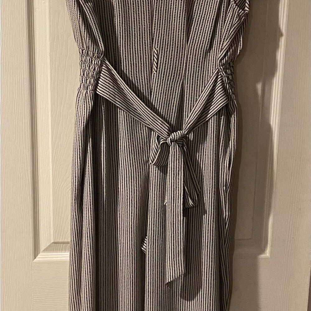 Max Studio Black and White Striped Jumpsuit - Picture 5 of 10